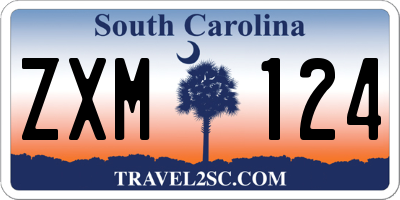 SC license plate ZXM124