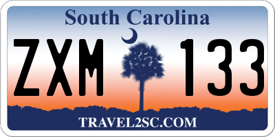 SC license plate ZXM133