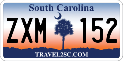 SC license plate ZXM152