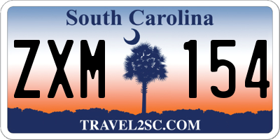 SC license plate ZXM154