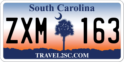 SC license plate ZXM163