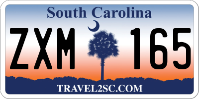 SC license plate ZXM165