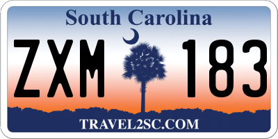 SC license plate ZXM183