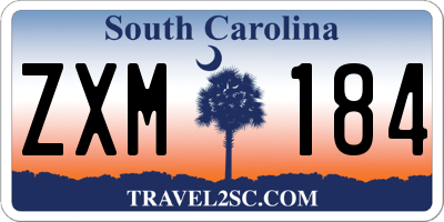 SC license plate ZXM184