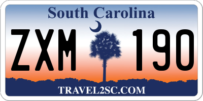 SC license plate ZXM190
