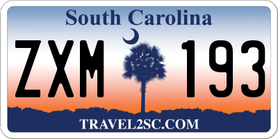 SC license plate ZXM193