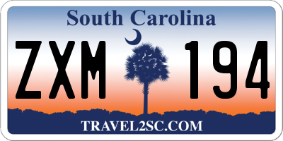SC license plate ZXM194
