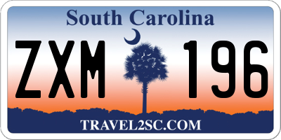SC license plate ZXM196