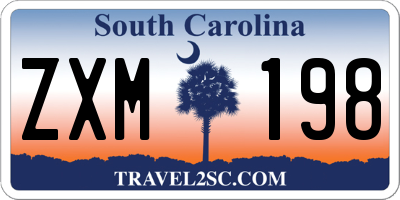 SC license plate ZXM198