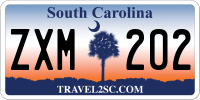 SC license plate ZXM202
