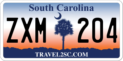 SC license plate ZXM204