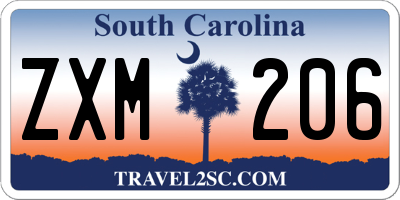SC license plate ZXM206