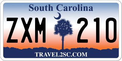 SC license plate ZXM210