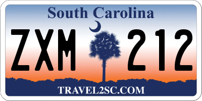 SC license plate ZXM212