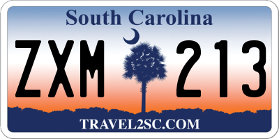 SC license plate ZXM213