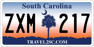 SC license plate ZXM217