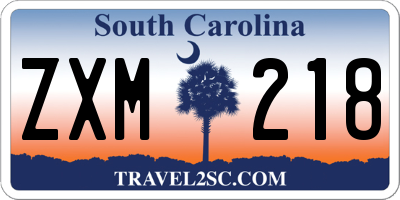 SC license plate ZXM218