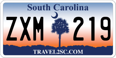 SC license plate ZXM219