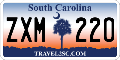 SC license plate ZXM220
