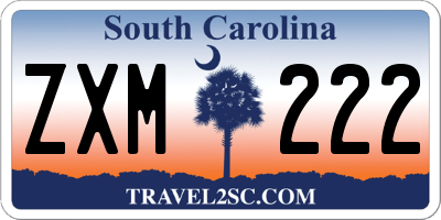 SC license plate ZXM222