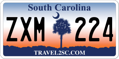 SC license plate ZXM224