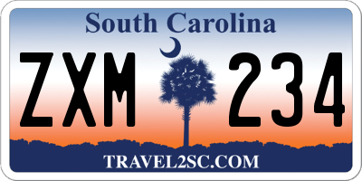 SC license plate ZXM234