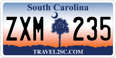 SC license plate ZXM235