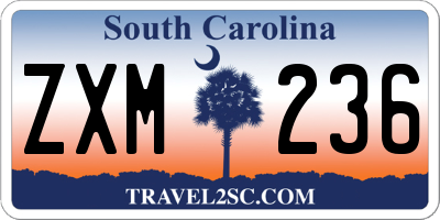 SC license plate ZXM236