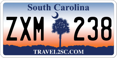 SC license plate ZXM238