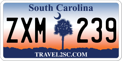 SC license plate ZXM239