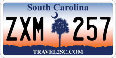 SC license plate ZXM257