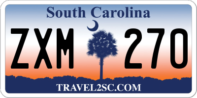 SC license plate ZXM270