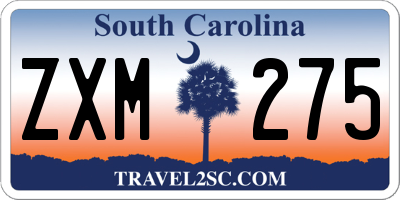 SC license plate ZXM275