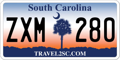 SC license plate ZXM280
