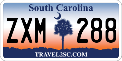SC license plate ZXM288