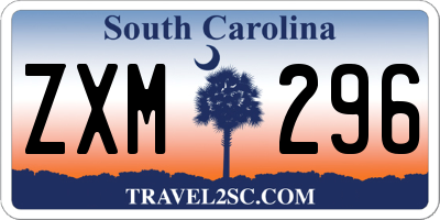 SC license plate ZXM296