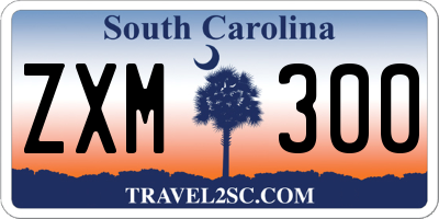 SC license plate ZXM300