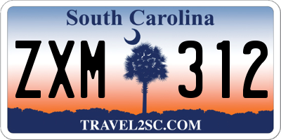 SC license plate ZXM312