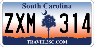 SC license plate ZXM314