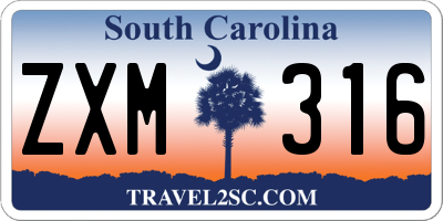 SC license plate ZXM316