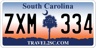 SC license plate ZXM334