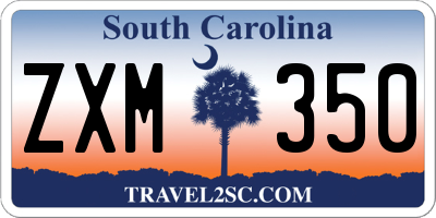 SC license plate ZXM350