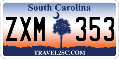 SC license plate ZXM353