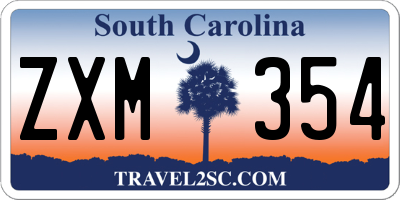 SC license plate ZXM354