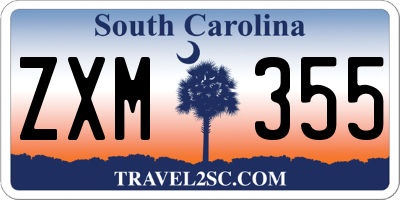 SC license plate ZXM355