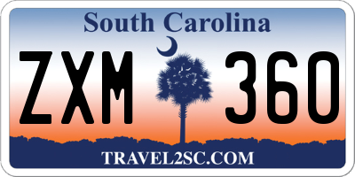 SC license plate ZXM360