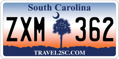 SC license plate ZXM362
