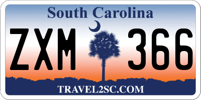 SC license plate ZXM366
