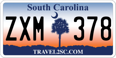 SC license plate ZXM378