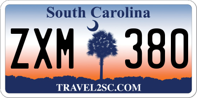 SC license plate ZXM380